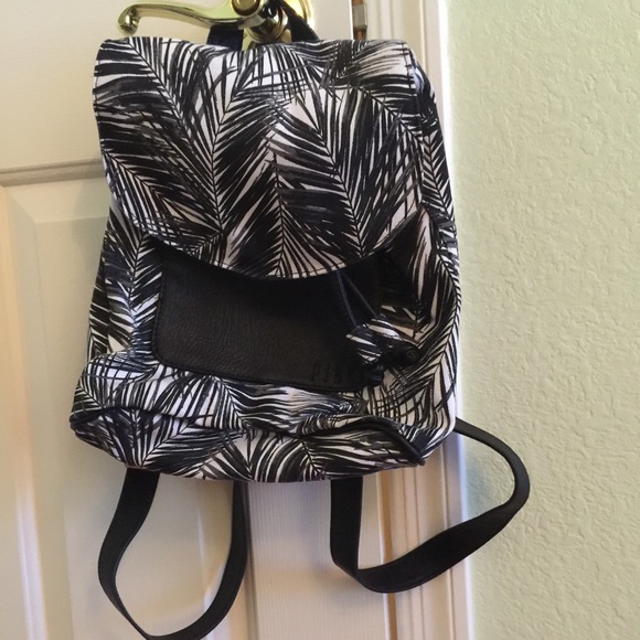 PINK Victoria's Secret Handbags - VS PINK Small Black&White Palm Tree Backpack