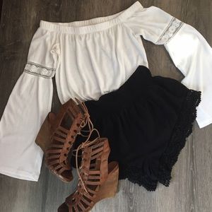 Off-the-Shoulder PacSun La Hearts Crop Top