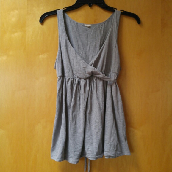 J. Crew Tops - J. Crew Gray Wrap Tie Back Sleeveless Tank Top