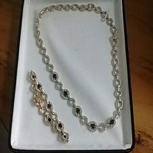 R925 gold plated silver Necklace and bracelet