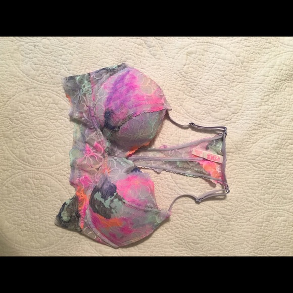 Pink lace racerback bralette