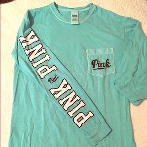 Long sleeve crew neck Pink top