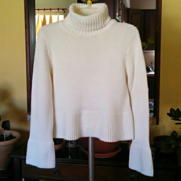 Vintage Sweaters - Vintage 1990s Primary Colors New York Crop Style Sweater with Flare Sleeves