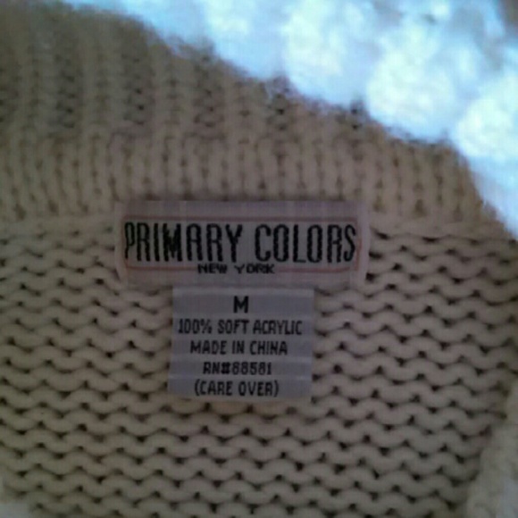 Vintage 1990s Primary Colors New York Crop Style Sweater with Flare Sleeves - Picture 3 of 3