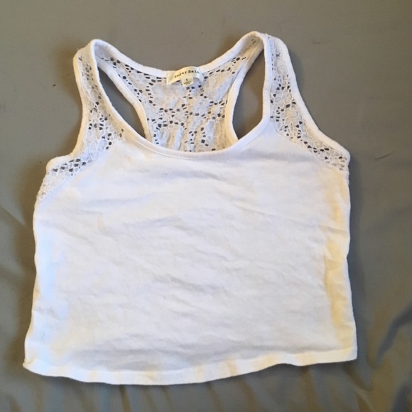 Crochet Back white Crop Top