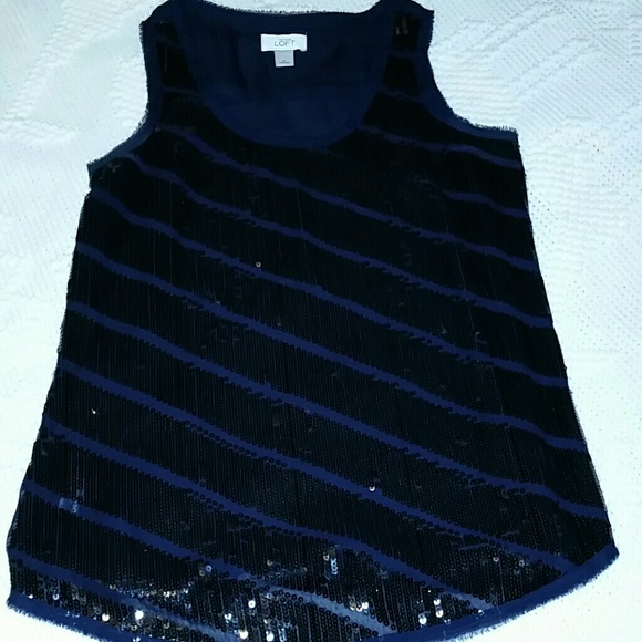Dark blue Sequined Tank