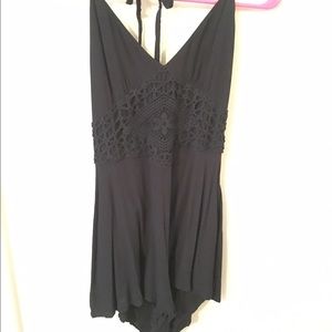 Black halter romper