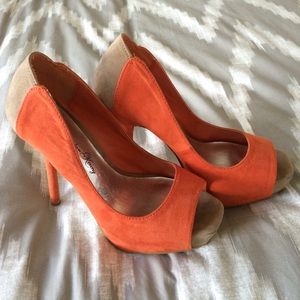Orange & Beige Pumps