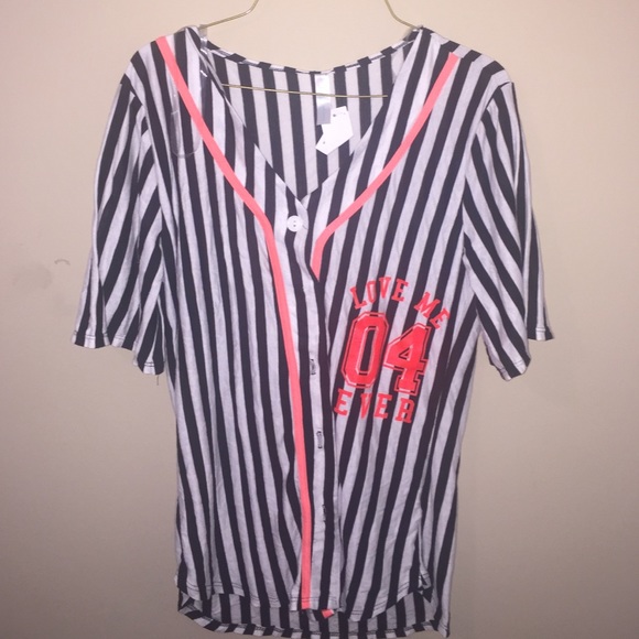 Striped baseball cardigan