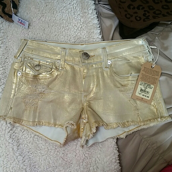 True Religion Joey Gold Shorts