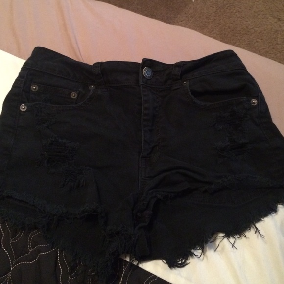 Black high rise shorts