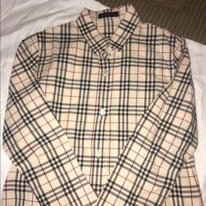 Girls long sleeve Burberry button up shirt