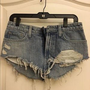 ripped jean shorts