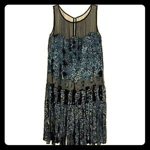Kate Moss for Topshop Blue Sequin Flapper Dress 💙