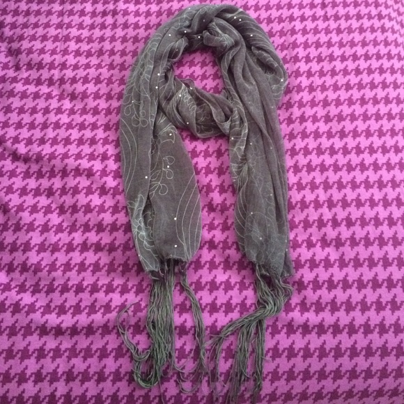 Gray silk scarf