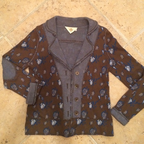 Anthropology eclectic sweater blazer