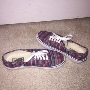 multi colored Aztec print vans