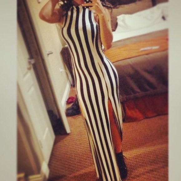 Black and white maxi dress
