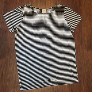 Black and white striped dress