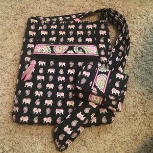 RETIRED pink elephant hipster with matching wallet