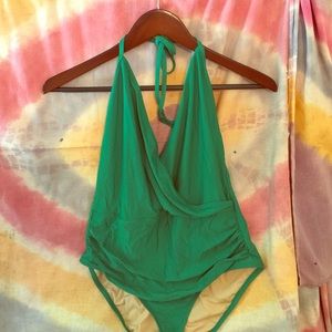 Summer green J. Crew wrap bathing suit