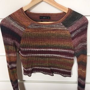 Zara knit long-sleeve crop top