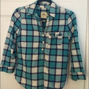 A Hollister plaid button down shirt