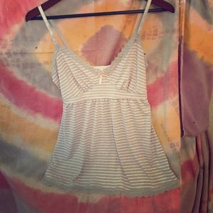 Grey and white striped cami pj set
