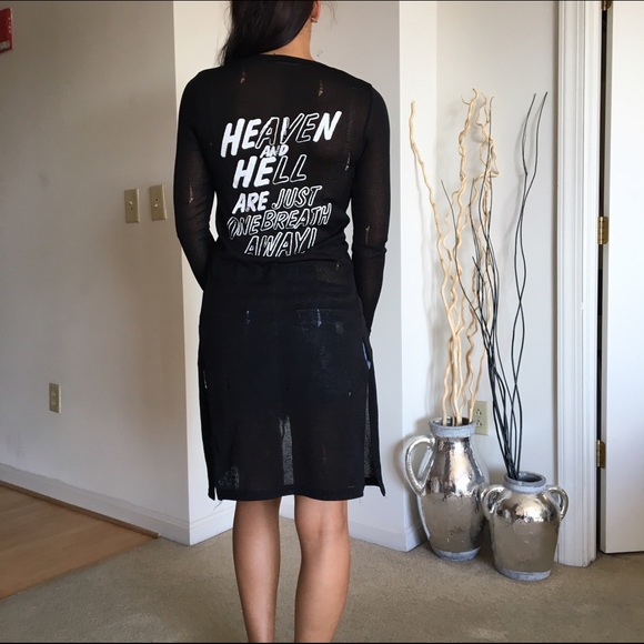 Sweaters - ❤️Vday sale❤️Black graffiti duster cardigan