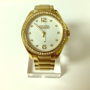 Coach Gold Crystal Bezel Watch