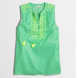 Embroider J.Crew Factory Lime Green Top