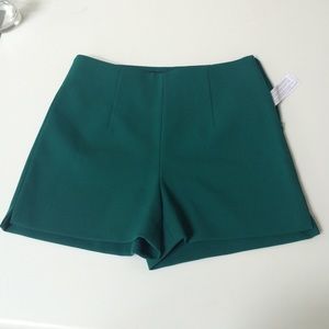 Zara high waisted green shorts
