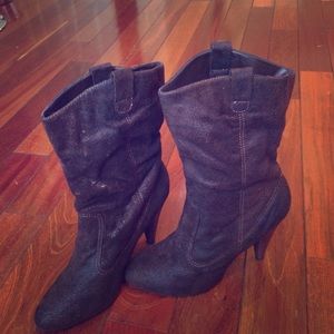 Chocolate Brown High Heeled Cowgirl Booties