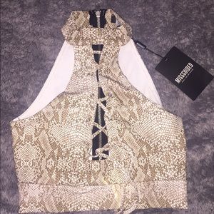 MISSGUIDED Choker Lace Up Snake