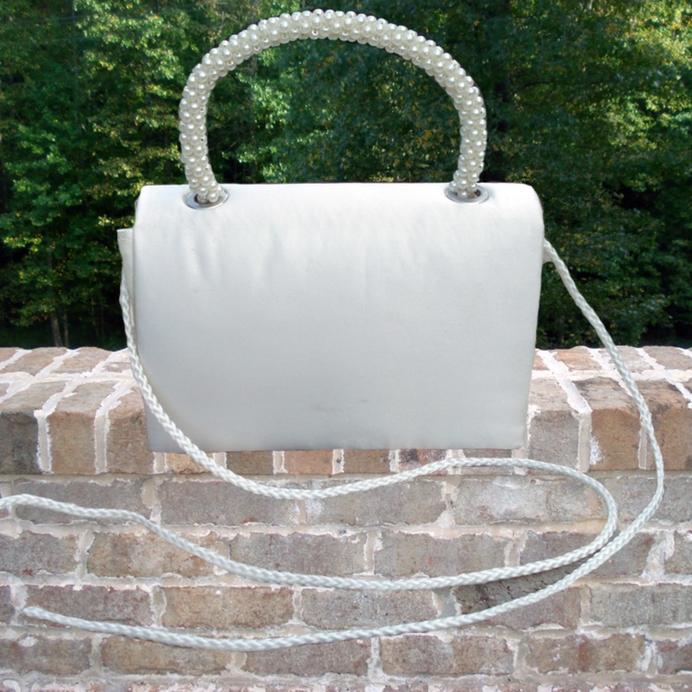 Vintage Silk clutch with simulated pearls