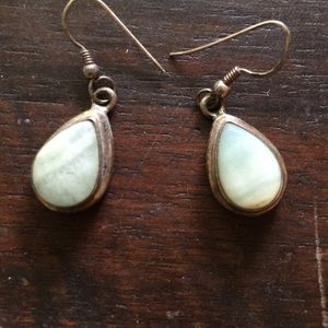 Tear shaped stone in sterling silver