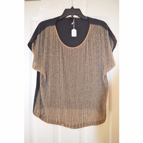 *FLASH SALE* NWT CLUB MONACO beaded grey blouse