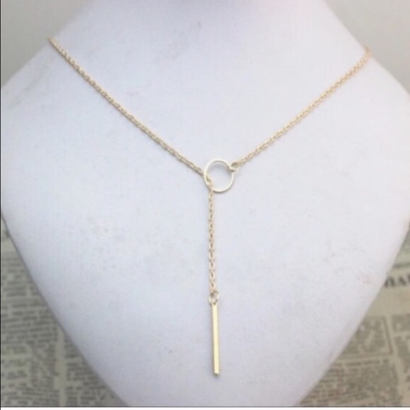 Lariat Gold Toned Necklace - Picture 2 of 2