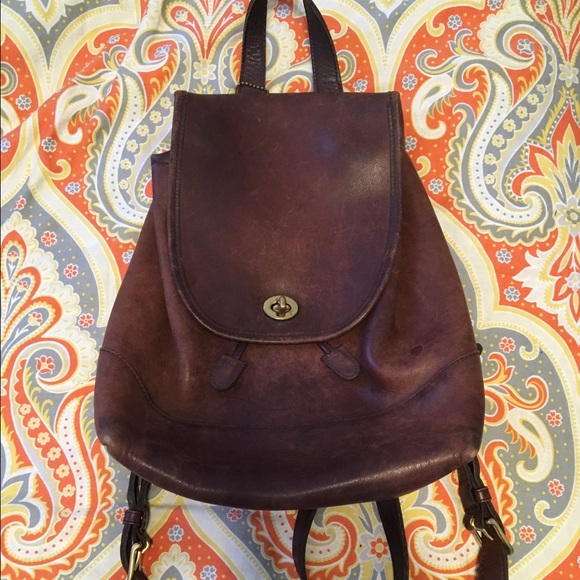 Authentic vintage coach leather backpack