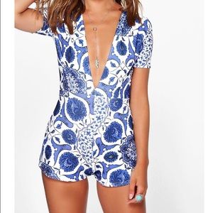Boohoo patterned romper