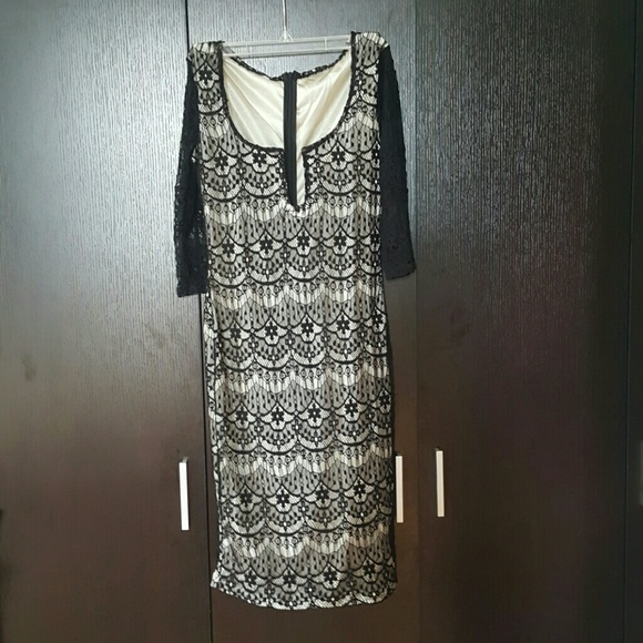 Black/cream laced dress - Picture 1 of 2
