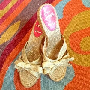 ☀️Christian Louboutin gold rope slides😍😱