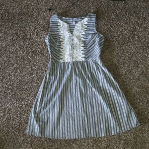 Gray striped dress
