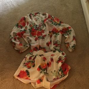 Joie matching blouse and shorts, worn once