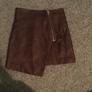 Brown faux leather h&m skirt!