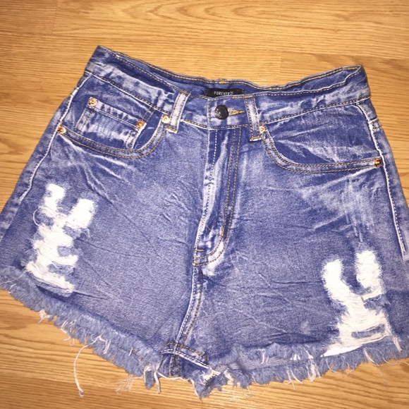 high waisted jean shorts
