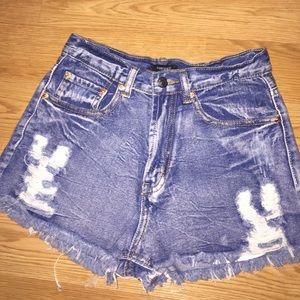 high waisted jean shorts