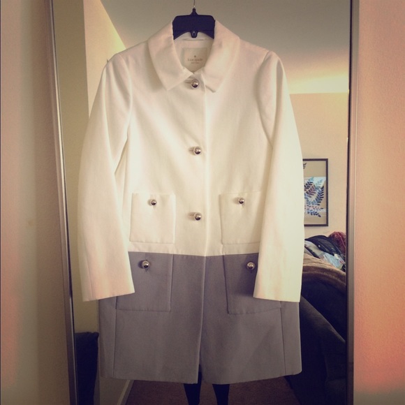 kate spade Jackets & Blazers - NWT kate spade Grey/White Coat