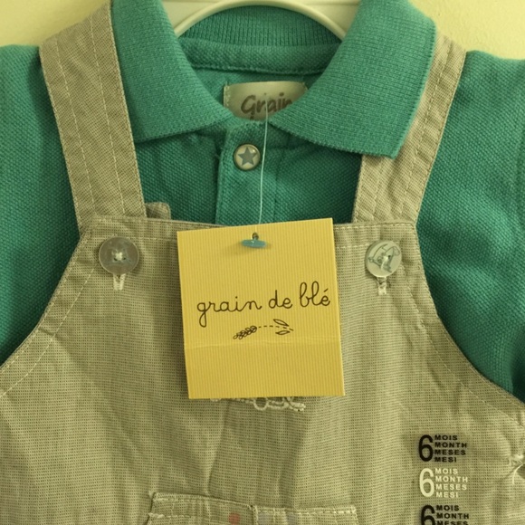 2 Pcs Set Polo Shirt and Romper Boys 6M - Picture 2 of 3