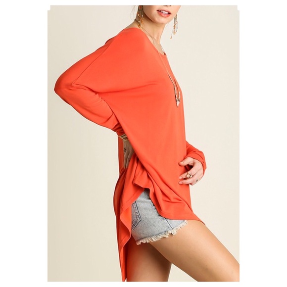 Orange Asymmetrical Tunic - Picture 2 of 4